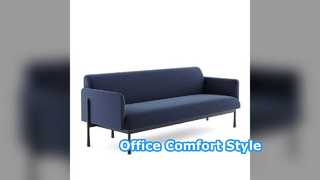 Modern Office Sofa Soft Fabric Metal Legs