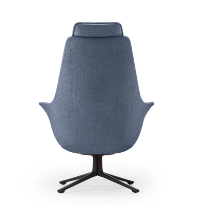 High Back Office Lounge Chair With Ottoman , Fabic Modern Swivel Recliner With Footrest