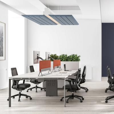 Buy MC3.0 Office Double Sided Four Person Workstation With Monitor Arms Triangular Tube online manufacture