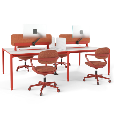 Buy Flex Custom Rectangular 4 Person Office Workstation Desk Sleek Design Contemporary online manufacture
