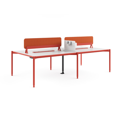 Buy FLEX 4 person double-sided workstation Red desk with screen Modern simple with integrated cable management staff online manufacture