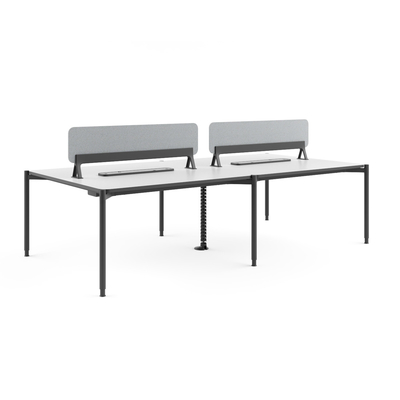 Buy FLEX 4 Person Double Sided Office Workstation Desk Adjustable Height With Sleek Light Wood Surface online manufacture