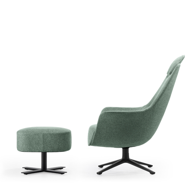 Buy Soft Fabric Supreme Visitor Chair Luxury Office Reclining Chair With Matching Ottoman online manufacture
