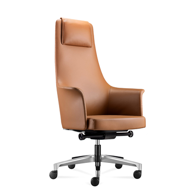 Buy Modern High Back Leather Office Chair , brown leather executive office chair 360 degree online manufacture