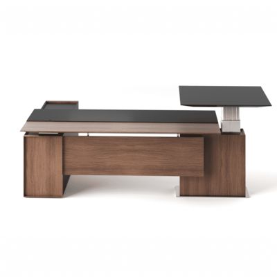 Buy Executive Office Desk Electric Height Adjustable Standing Desk Modern Ergonomic Leather Manager Table Capri T online manufacture