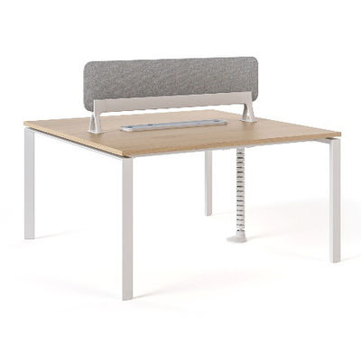 Two Person Double Sided Workstation Staff Desk With Cable Management Screen Modern Style