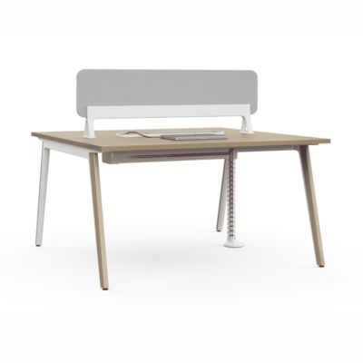 Workstation Modular Office Desk Dual Tone Structure Concealed Cable Management Privacy Screen DUAL